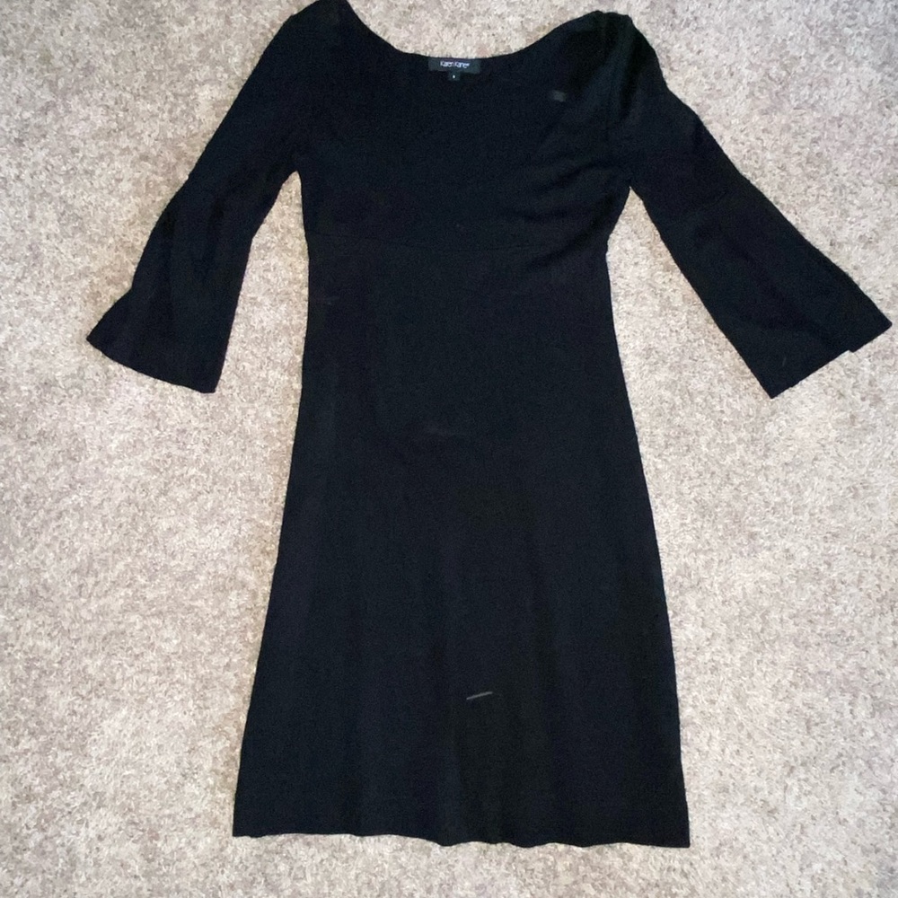 Karen Kane empire waist 3/4 sleeve black dress